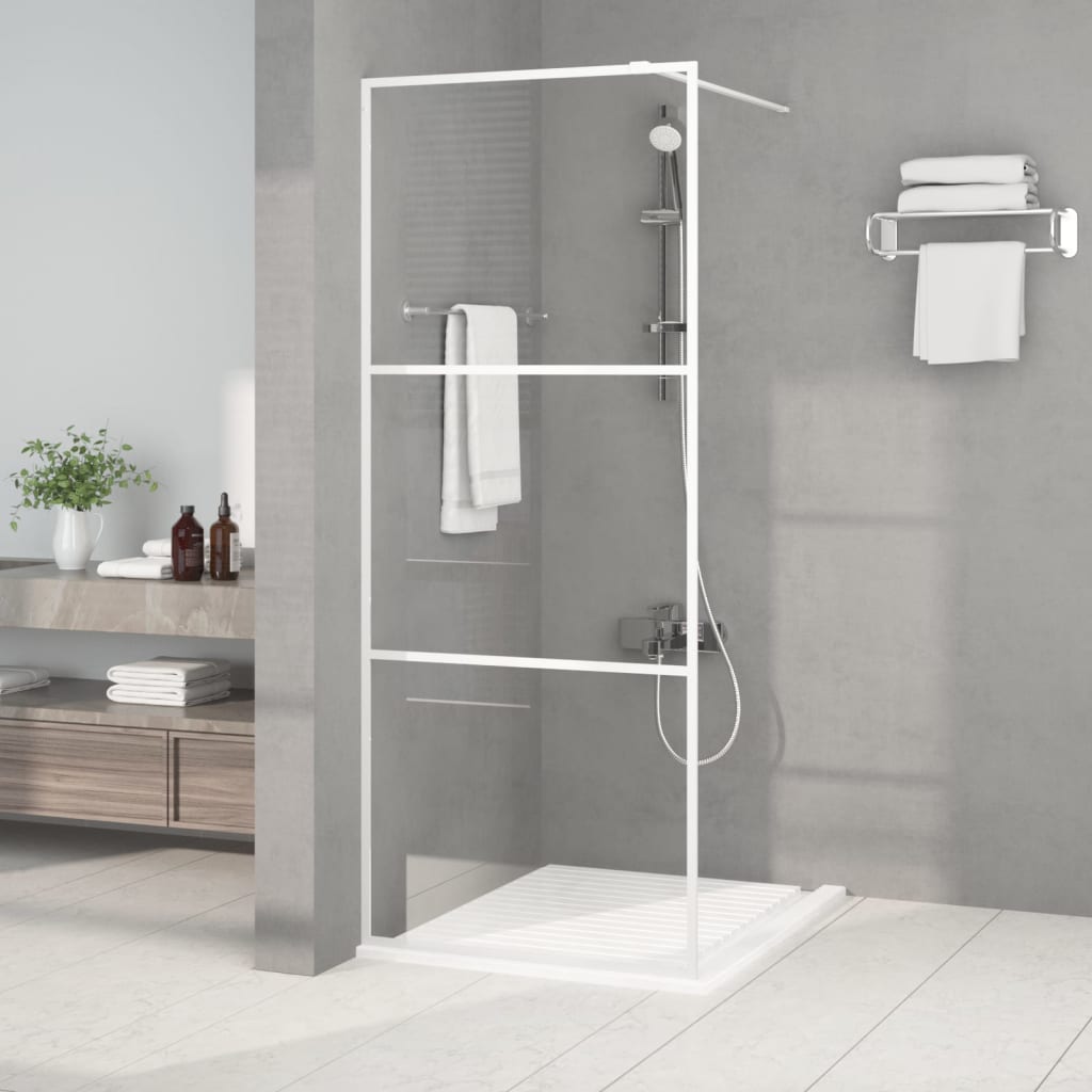 vidaXL Duschwand für Begehbare Dusche Weiß 80x195 cm ESG-Klarglas