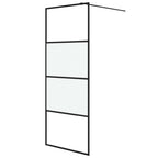 vidaXL Duschwand für Walk-In Dusche Schwarz 80x195 cm ESG Halbmattiert