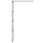 vidaXL Duschwand für Walk-In Dusche Schwarz 80x195 cm ESG Halbmattiert