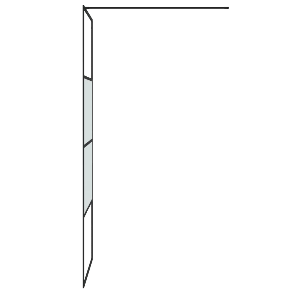 vidaXL Duschwand für Walk-In Dusche Schwarz 80x195 cm ESG Halbmattiert