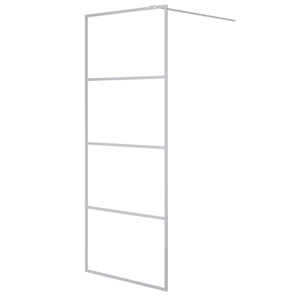 vidaXL Duschwand für Walk-In Dusche Silber 80x195 cm ESG-Glas Klar