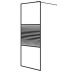 vidaXL Duschwand für Begehbare Dusche Schwarz 80x195 cm ESG-Glas Klar