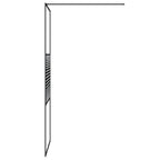 vidaXL Duschwand für Begehbare Dusche Schwarz 80x195 cm ESG-Glas Klar