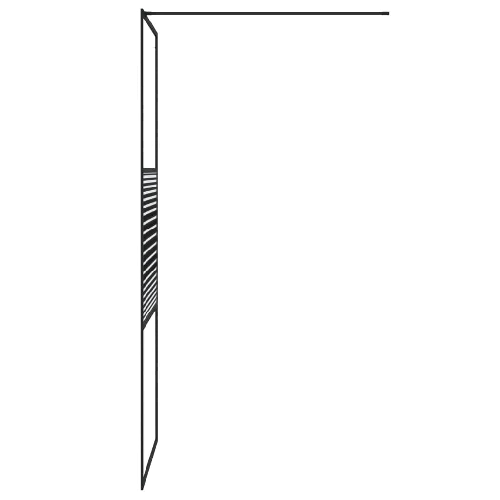 vidaXL Duschwand für Begehbare Dusche Schwarz 80x195 cm ESG-Glas Klar