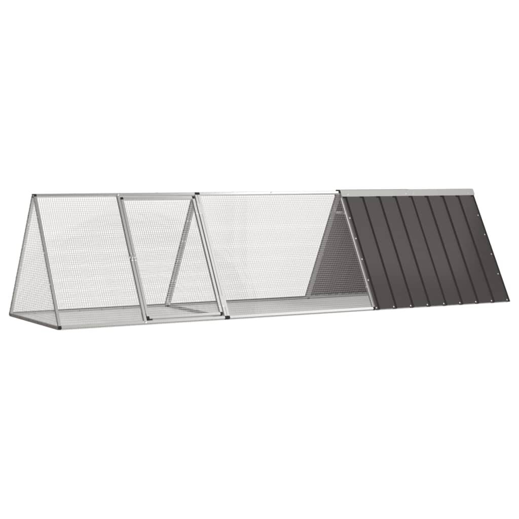 vidaXL Kaninchenkäfig Anthrazit 302,5x80,5x71 cm Verzinkter Stahl