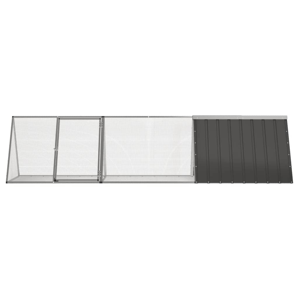 vidaXL Kaninchenkäfig Anthrazit 302,5x80,5x71 cm Verzinkter Stahl