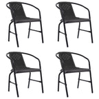 vidaXL Gartenstühle 4 Stk. Rattan-Optik Kunststoff und Stahl 110 kg