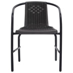 vidaXL Gartenstühle 4 Stk. Rattan-Optik Kunststoff und Stahl 110 kg