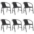vidaXL Gartenstühle 6 Stk. Rattan-Optik Kunststoff und Stahl 110 kg