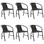 vidaXL Gartenstühle 6 Stk. Rattan-Optik Kunststoff und Stahl 110 kg