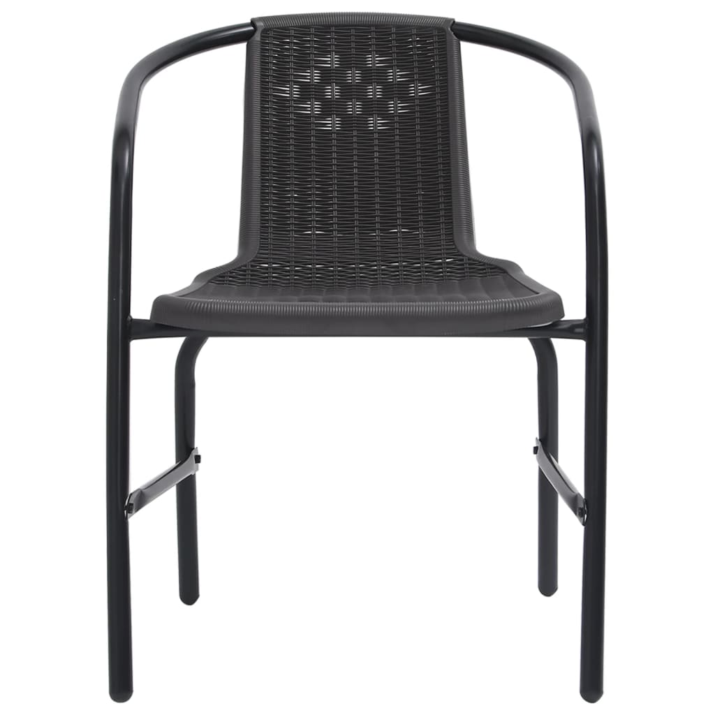 vidaXL Gartenstühle 6 Stk. Rattan-Optik Kunststoff und Stahl 110 kg