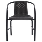 vidaXL Gartenstühle 6 Stk. Rattan-Optik Kunststoff und Stahl 110 kg