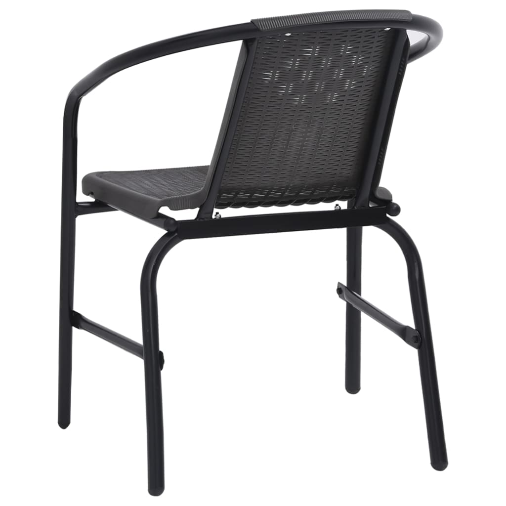 vidaXL Gartenstühle 6 Stk. Rattan-Optik Kunststoff und Stahl 110 kg