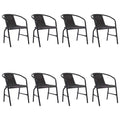 vidaXL Gartenstühle 8 Stk. Rattan-Optik Kunststoff und Stahl 110 kg
