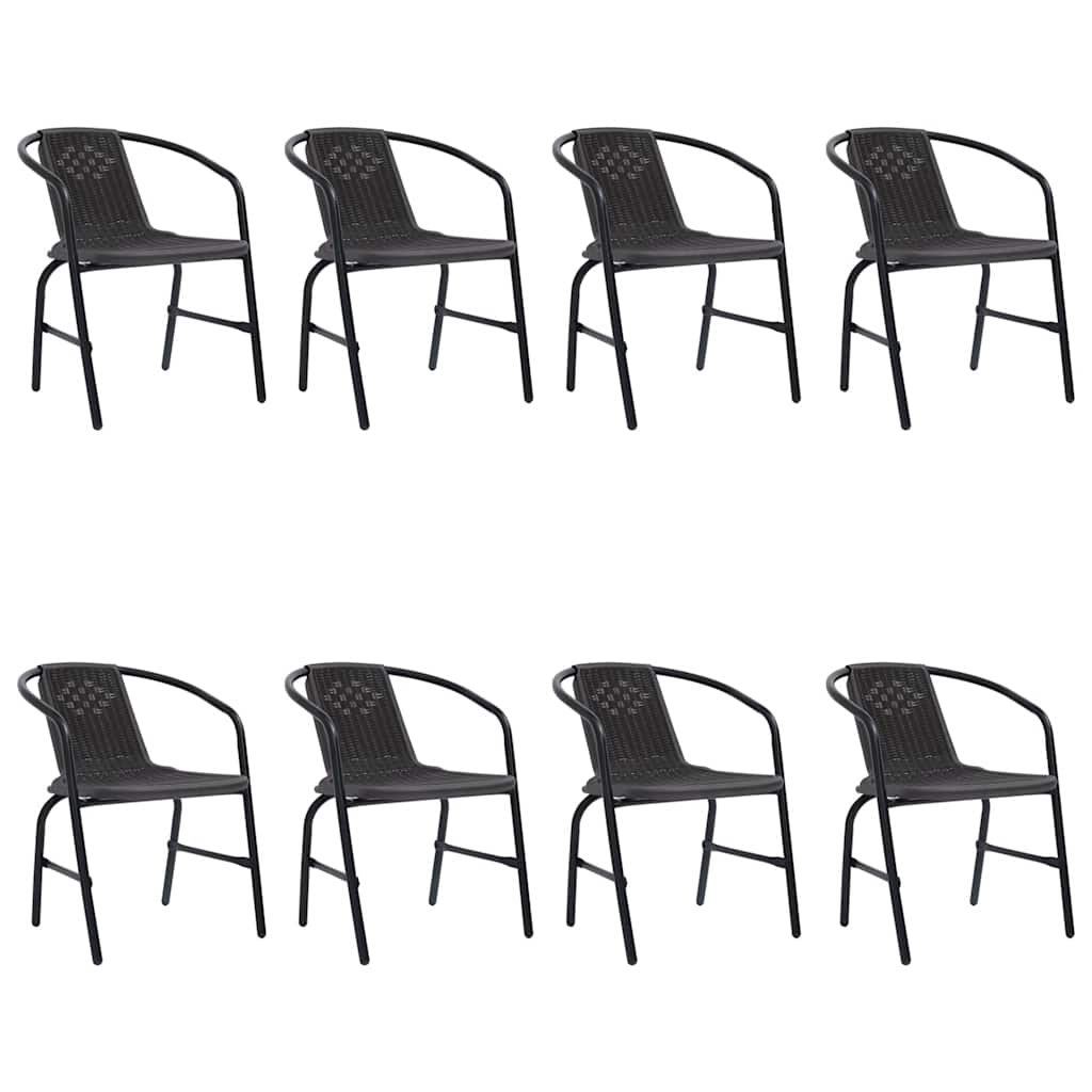 vidaXL Gartenstühle 8 Stk. Rattan-Optik Kunststoff und Stahl 110 kg