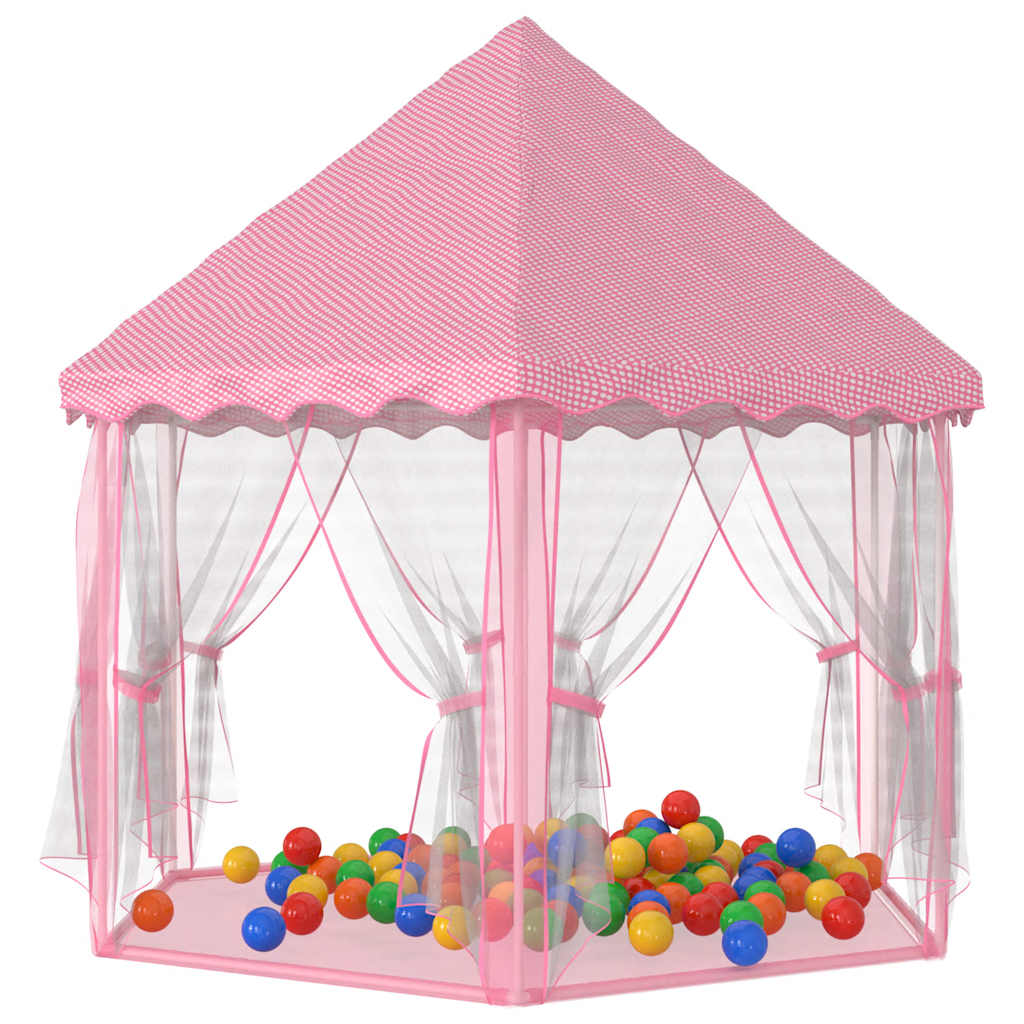 vidaXL Prinzessin-Spielzelt mit 250 Bällen Rosa 133x140 cm