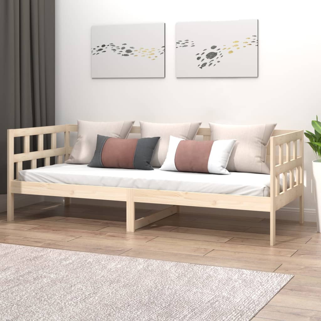 vidaXL Tagesbett Schwarz 90x190 cm Massivholz Kiefer