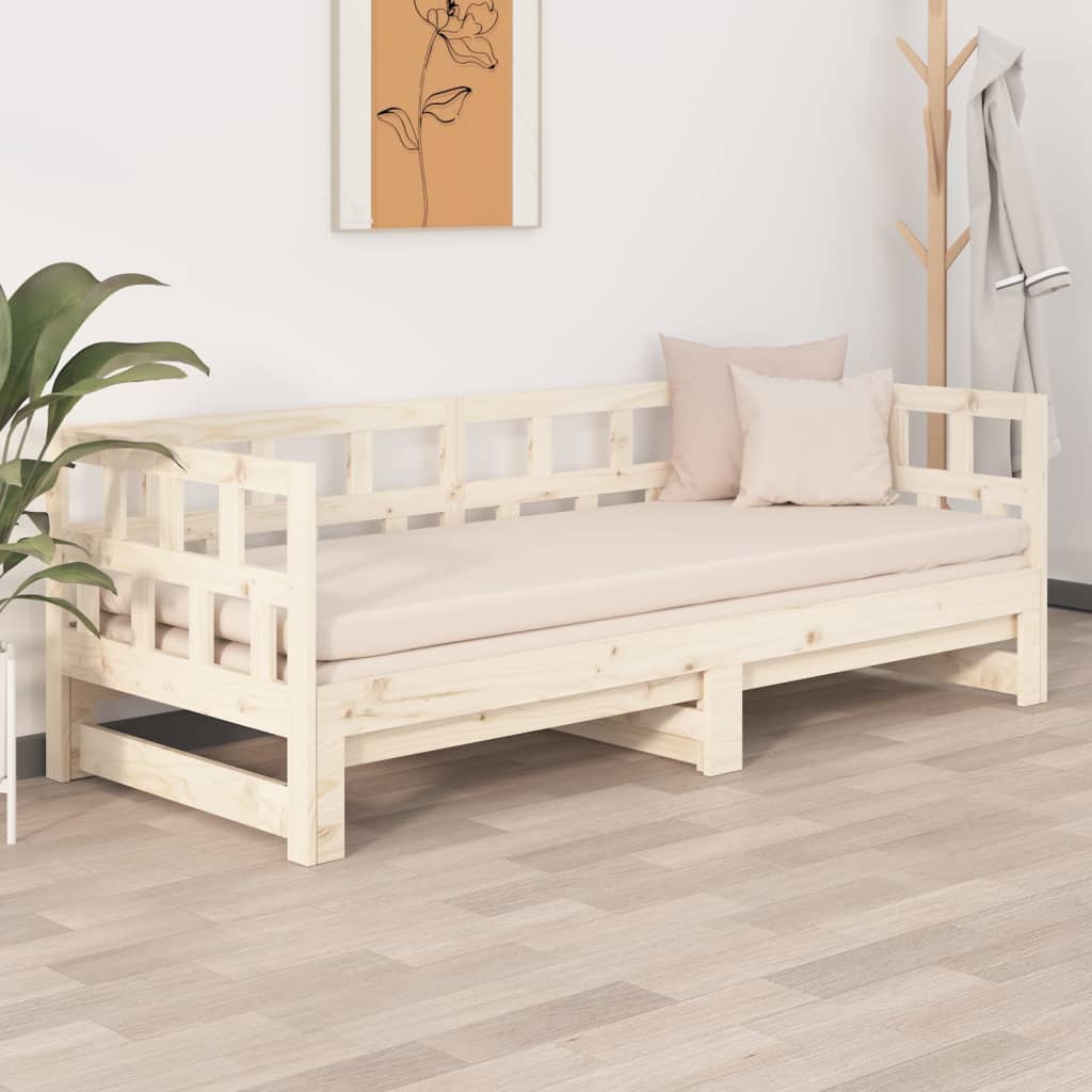 vidaXL Tagesbett Ausziehbar Massivholz Kiefer 2x(90x200) cm