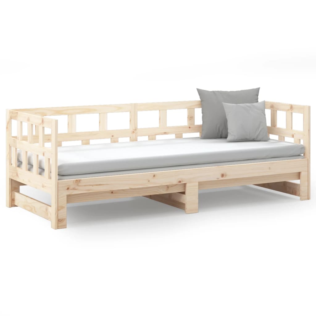 vidaXL Tagesbett Ausziehbar Massivholz Kiefer 2x(90x200) cm