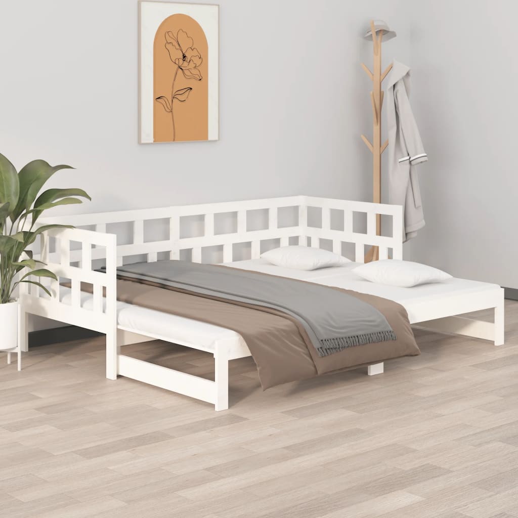 vidaXL Tagesbett Ausziehbar Massivholz Kiefer 2x(90x200) cm