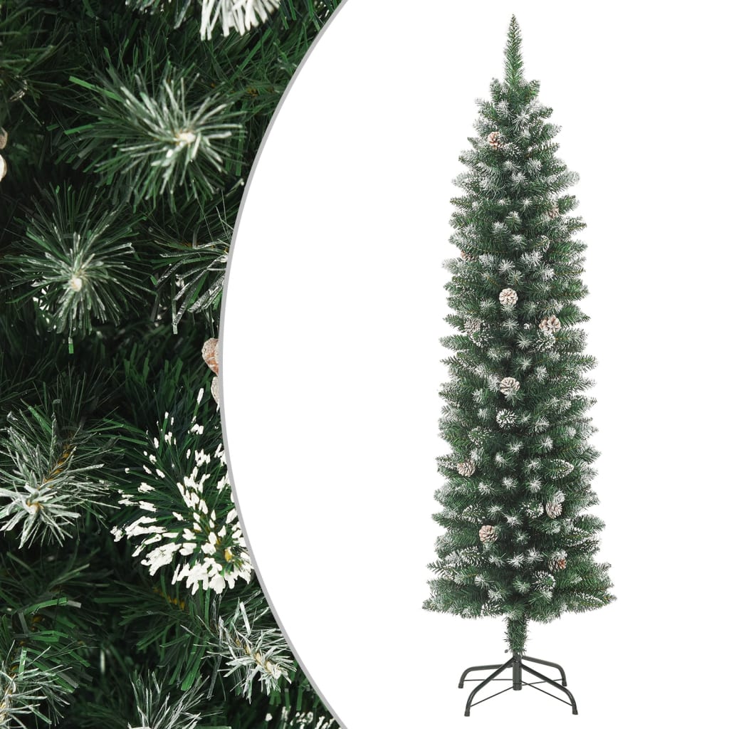 vidaXL Künstlicher Weihnachtsbaum mit Ständer Schlank 120 cm PVC