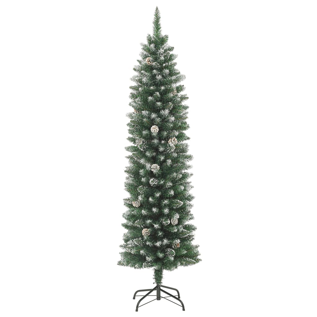 vidaXL Künstlicher Weihnachtsbaum mit Ständer Schlank 120 cm PVC