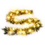 vidaXL Weihnachtsgirlande mit LED-Lichtern Grün 2,7 m PVC