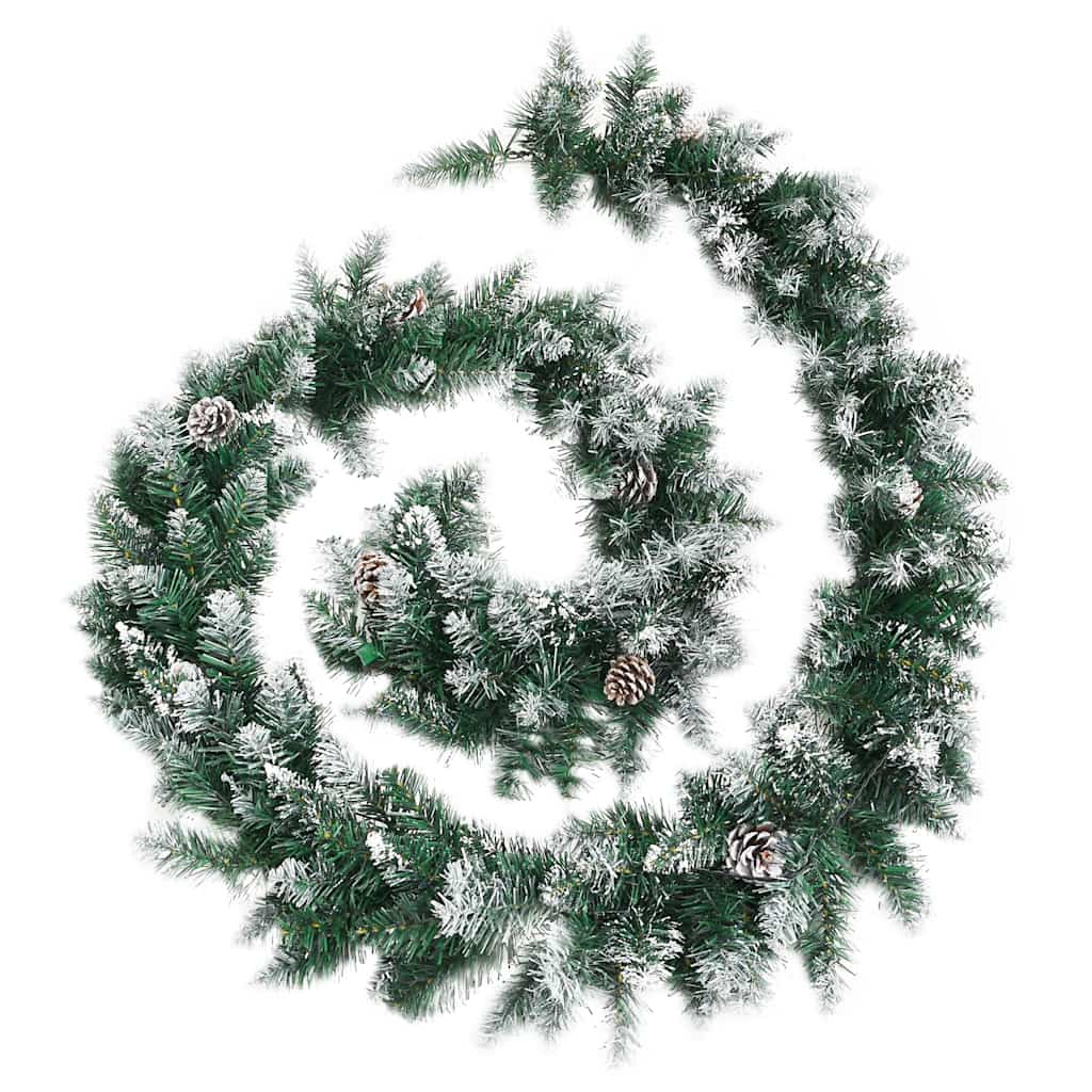 vidaXL Weihnachtsgirlande mit LED-Lichtern Grün 2,7 m PVC