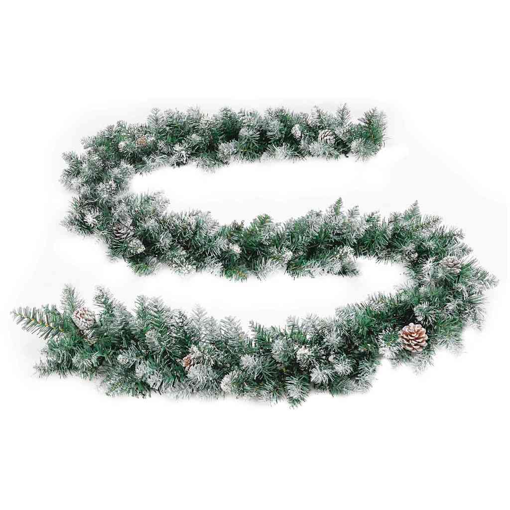 vidaXL Weihnachtsgirlande mit LED-Lichtern Grün 2,7 m PVC
