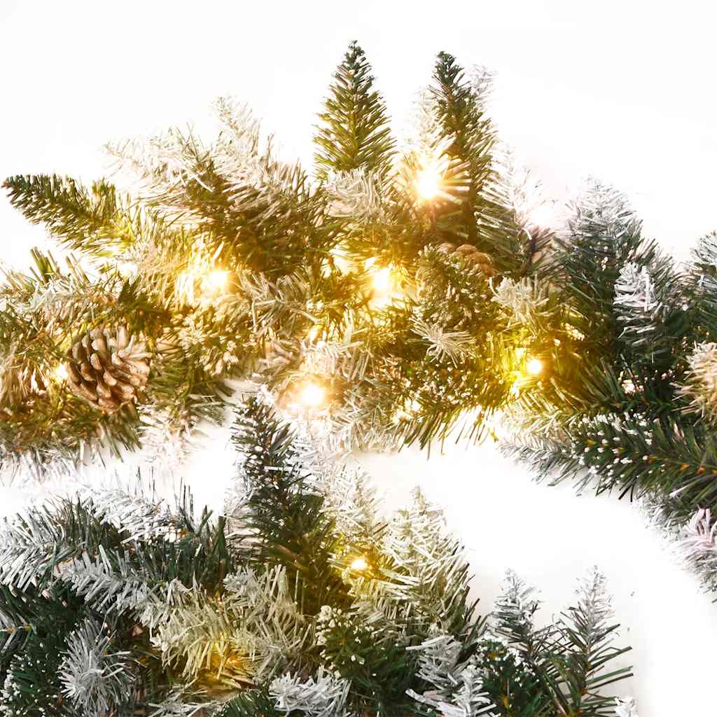 vidaXL Weihnachtsgirlande mit LED-Lichtern Grün 2,7 m PVC