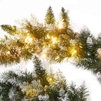 vidaXL Weihnachtsgirlande mit LED-Lichtern Grün 2,7 m PVC