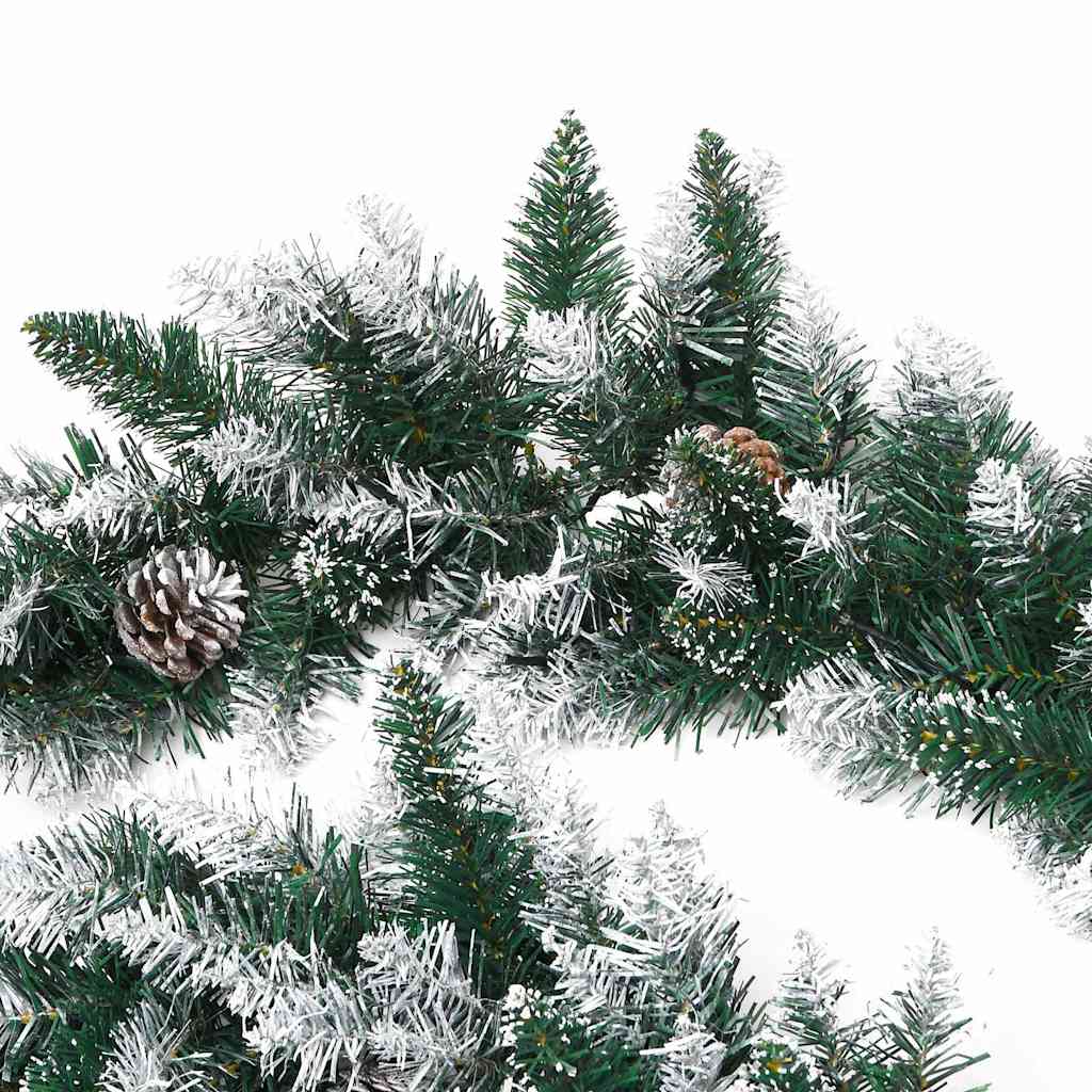 vidaXL Weihnachtsgirlande mit LED-Lichtern Grün 2,7 m PVC