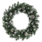 vidaXL Weihnachtskranz mit LED-Leuchten Grün 45 cm PVC