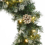 vidaXL Weihnachtskranz mit LED-Leuchten Grün 45 cm PVC