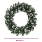 vidaXL Weihnachtskranz mit LED-Leuchten Grün 45 cm PVC