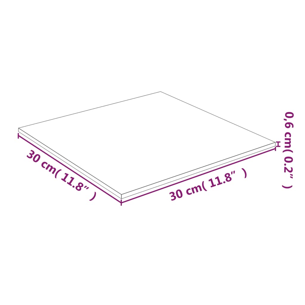 vidaXL Tischplatte Transparent 30x30 cm Hartglas