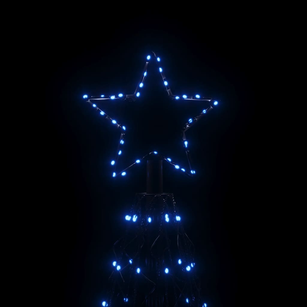 vidaXL LED-Weihnachtsbaum Kegelform Blau 1400 LEDs 160x500 cm