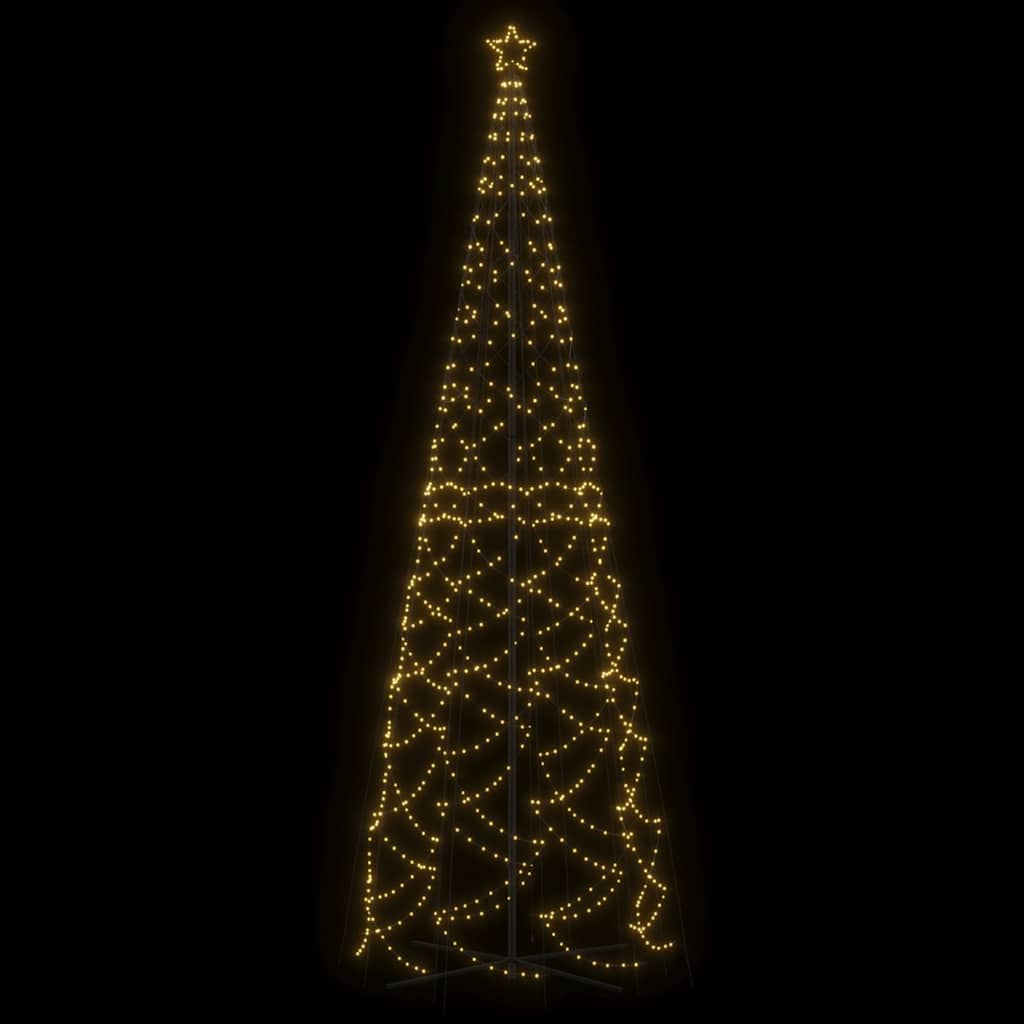 vidaXL LED-Weihnachtsbaum Kegelform Warmweiß 1400 LEDs 160x500 cm