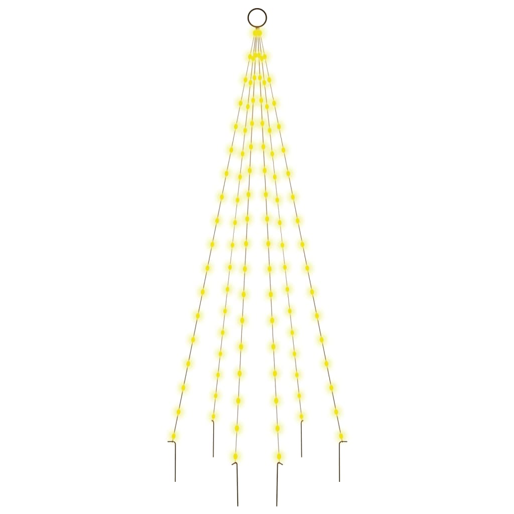 vidaXL LED-Weihnachtsbaum für Fahnenmast Warmweiß 108 LEDs 180 cm