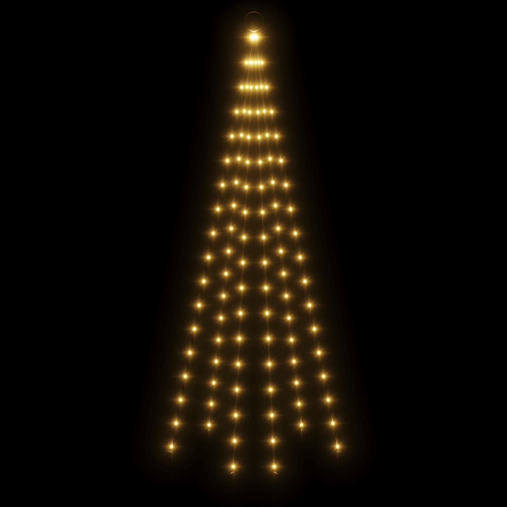vidaXL LED-Weihnachtsbaum für Fahnenmast Warmweiß 108 LEDs 180 cm