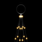 vidaXL LED-Weihnachtsbaum für Fahnenmast Warmweiß 108 LEDs 180 cm