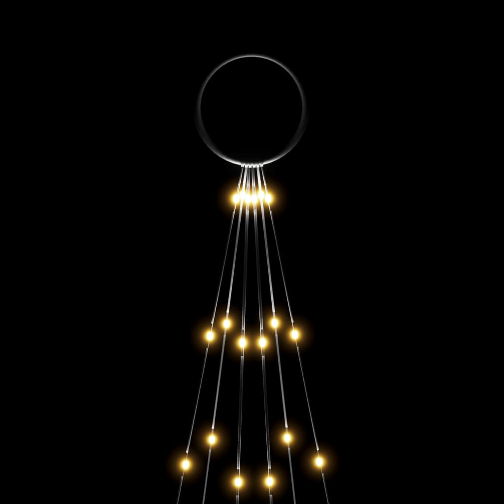 vidaXL LED-Weihnachtsbaum für Fahnenmast Warmweiß 108 LEDs 180 cm