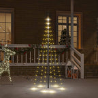 vidaXL LED-Weihnachtsbaum für Fahnenmast Warmweiß 108 LEDs 180 cm
