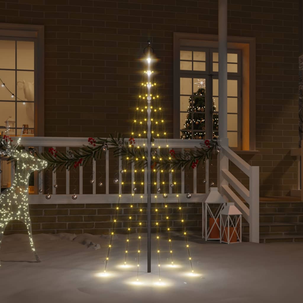 vidaXL LED-Weihnachtsbaum für Fahnenmast Warmweiß 108 LEDs 180 cm