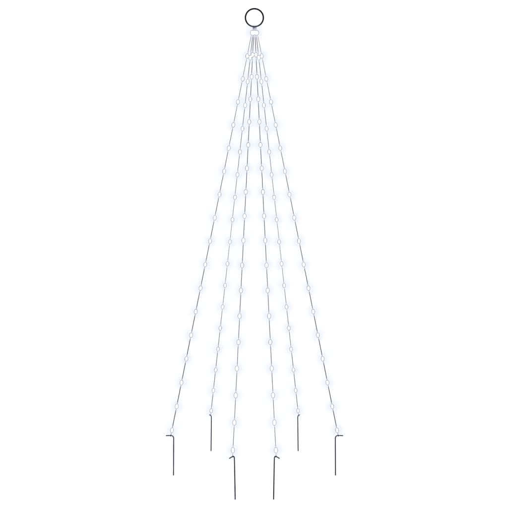 vidaXL LED-Weihnachtsbaum für Fahnenmast Kaltweiß 108 LEDs 180 cm