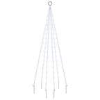 vidaXL LED-Weihnachtsbaum für Fahnenmast Kaltweiß 108 LEDs 180 cm