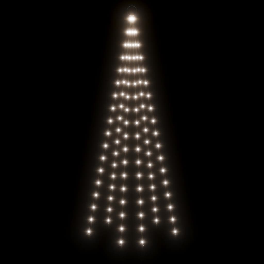 vidaXL LED-Weihnachtsbaum für Fahnenmast Kaltweiß 108 LEDs 180 cm
