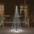 vidaXL LED-Weihnachtsbaum für Fahnenmast Kaltweiß 108 LEDs 180 cm