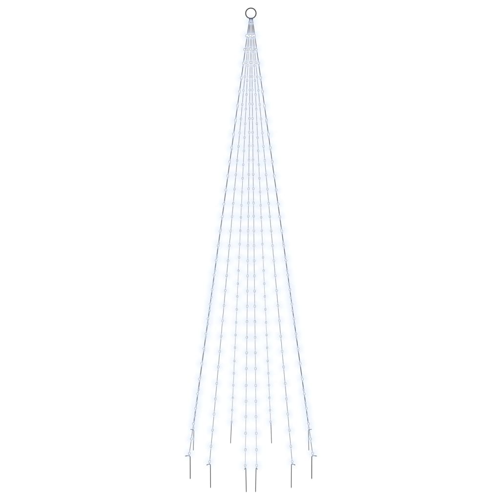 vidaXL LED-Weihnachtsbaum für Fahnenmast Kaltweiß 310 LEDs 300 cm