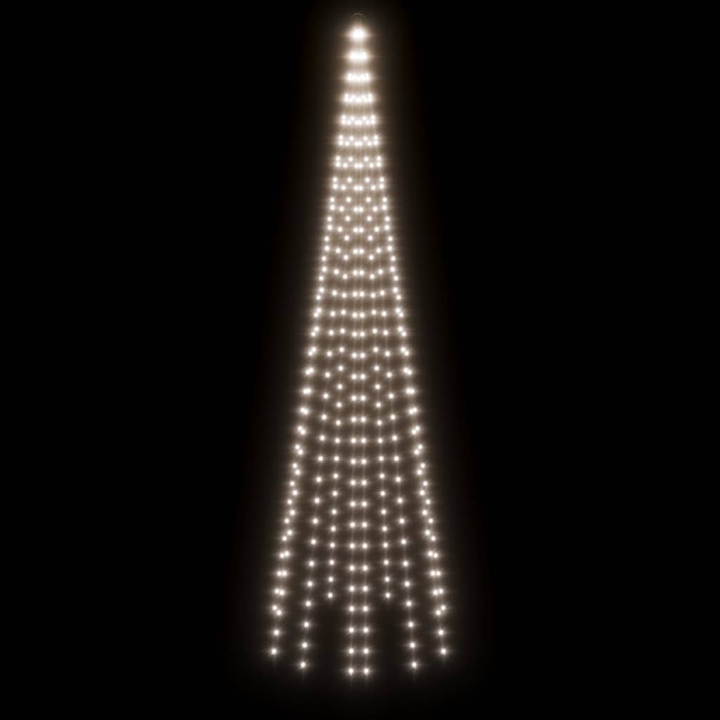 vidaXL LED-Weihnachtsbaum für Fahnenmast Kaltweiß 310 LEDs 300 cm